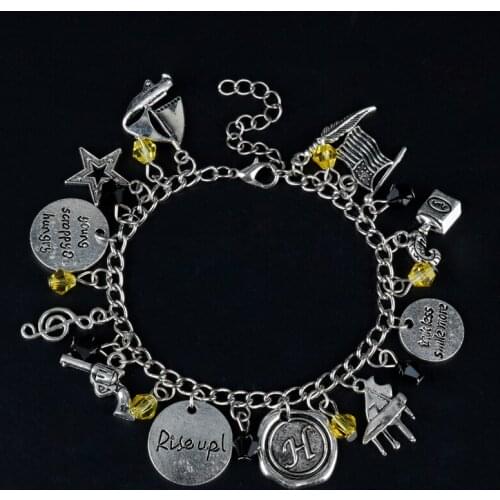 New Arrival Vintage Accessories Music Band Musical instruments Charms Pendants Bangles Bracelets for Women Girls Gifts
