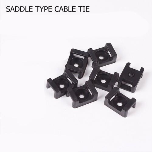 100pcs Plastic 4.6mm Cable Tie Mount Wire Buddle Saddle Type Cable Zip Tie Base Holder wire fixed clip clamp organizer protecter