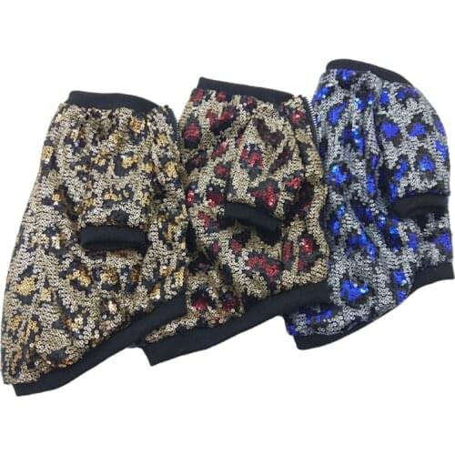 Luxury design Pet dogs Clothes pets sequin Leopard jacket For Small Dogs Puppy Cat Costumes French Bulldog Bichon Clothing
