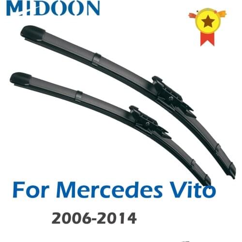 MIDOON Wiper LHD Front Wiper Blades For Mercedes Benz Vito Viano W639 2006 - 2014 Windshield Windscreen Front Window 28"+26"