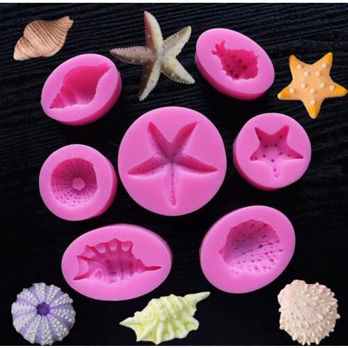 Silicone Fontant Resin Mold DIY Sea Shell Conch KitchenTools Form for Candles Tools Pastry Baking Accessories