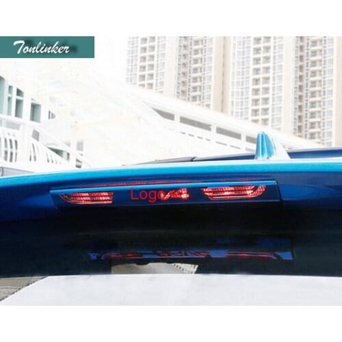 Tonlinker 1 pcs Stainless Steel Car styling Rear High brake lights Case Cover Stickers For TOYOTA New RAV4 2016 Accessories