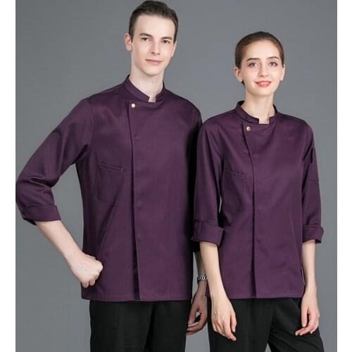 Chef Uniform For Unisexs Restaurant Uniform S-3Xl Wholesale Women Men Long Sleeve Kitchen Hotel Chef Jacket Bakery Uniform AS412