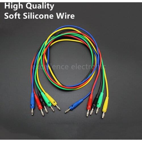 High Quality Soft Silicone 4mm Banana Plug Test Line 1metre Long Male To Male Multimeter Wire Cable for Electrical Work