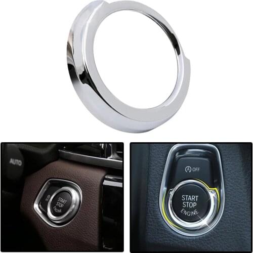 Wooeight Chrome Engine Start Stop Button Switch Decorative Frame Cover Trim Ring Fit For BMW 1 3 Series F30 F20 316i 320i 328i