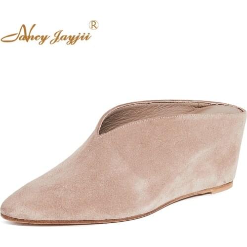 Women shoes Adult Slippers Solid Flock Wedges Super High heels Indoor Spring/Autumn Basic Casual Fashion Leisure Classic Mature