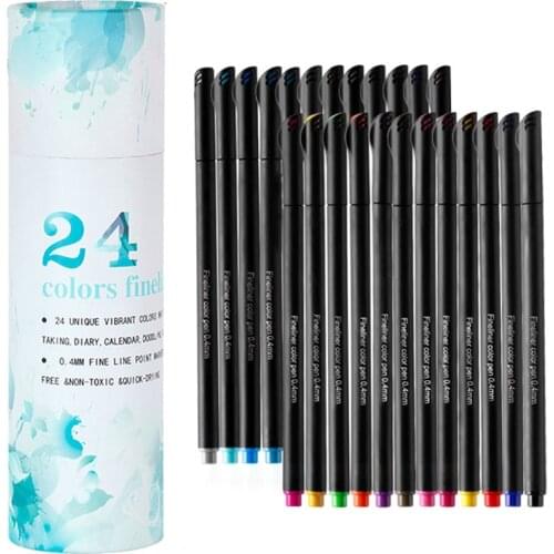 24 Colors Fineliner Micron Pen Drawing Sketch Marker Set Fabricolor Bullet Journal Supplies for Notebook Diary Scrapbook Tekenen
