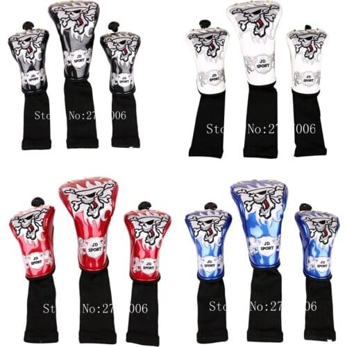 New 4Colors Skull Head Golf cover Headcover for Driver 3#Fairway Wood 5#Fairway Wood universal brand Free Shipping