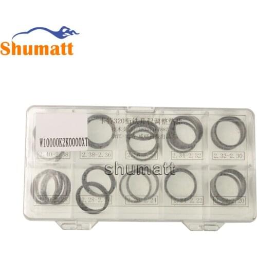 50pcs Diesel Common Rail Spare Parts Fuel Injector Armature Lift Adjusting Shims for 320D Engine Excvavtor Thickness Size