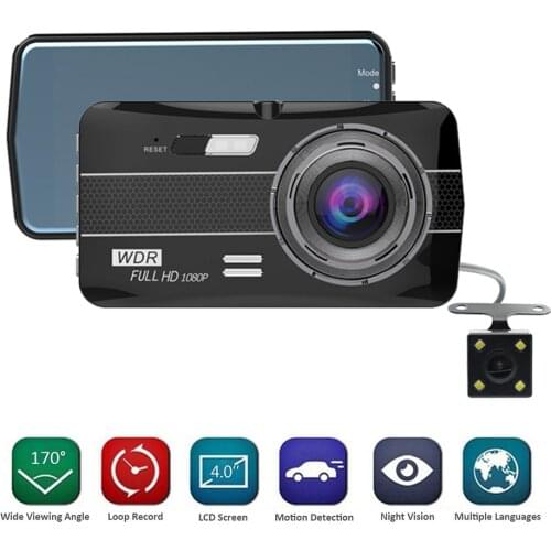Car DVR Dash Cam Video Recorder 3 in 1 Rear View Dual Camera Full HD Car Camera Cycle Recording Night Vision G-sensor Dashcam
