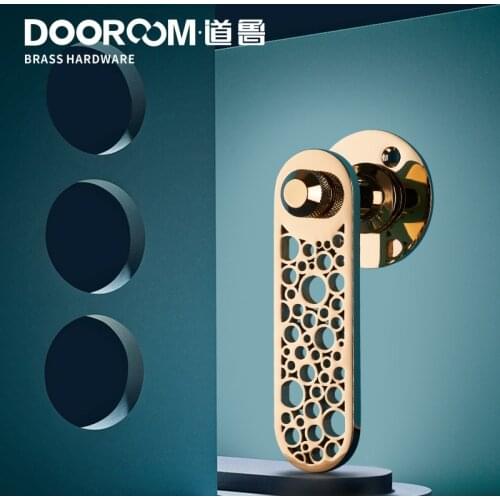 Dooroom Brass Door Lever Ultra-thin Mute Personalized Black Gold Interior Bedroom Bathroom Wood Door Lock Set Split Handle Knob