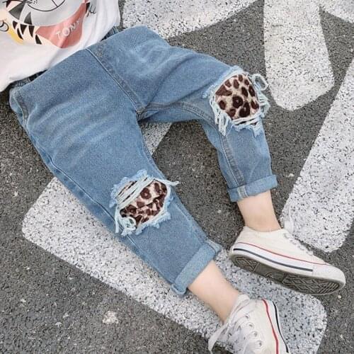 Jeans For Girls Leopard Pattern Kids Jeans For Girls Spring Autumn Jeans Kid Casual Style Clothes For Girls