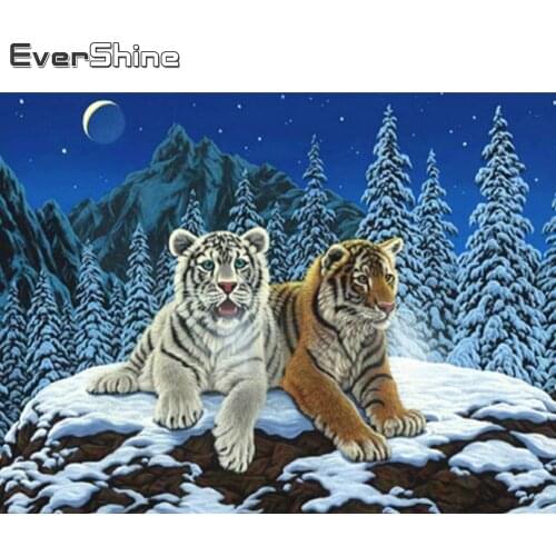 Evershine 5D DIY Diamond Painting Tiger Full Square Diamond Embroidery Sale Animal Cross Stitch Mosaic Wall Decoration