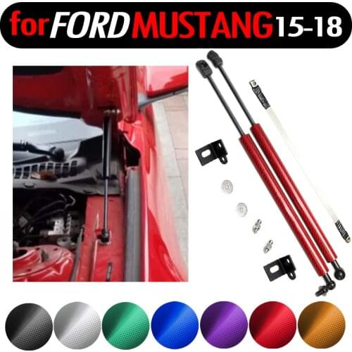 Gas Struts Lift Support Shock Damper for Ford Mustang MK6 2015-2020 Absorber Carbon Fiber Auto Front Bonnet Hood Modify
