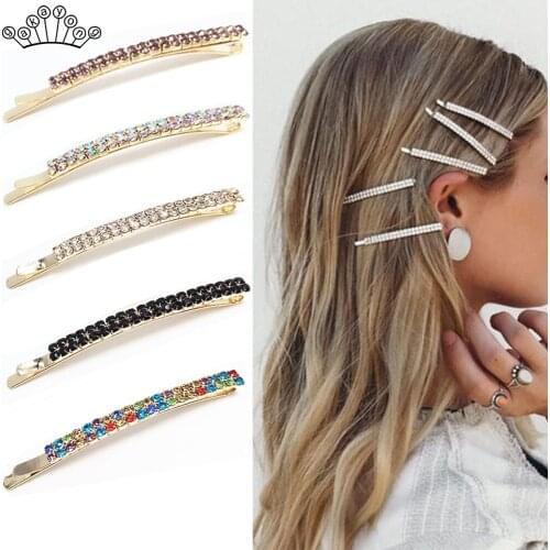 Fashion Bling Crystal Hairpins Headwear for Women Girls Hair Clips Pins Barrette Tools Hair Accessories