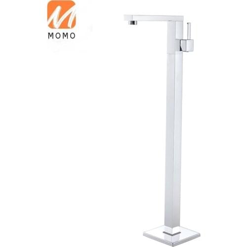 Hot Sale Brass Square ceramic cartridge Floor Stand Bath shower Faucets for bathtub