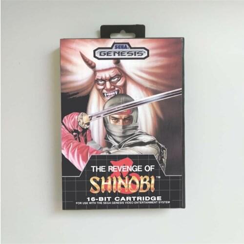 The Revenge of Shinobi - USA Cover With Retail Box 16 Bit MD Game Card for Sega Megadrive Genesis Video Game Console