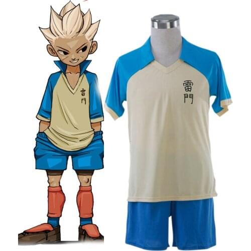 Anime Inazuma Eleven Rachel Naomi Cosplay Costume Blue Ramen School Summer Football Boys' Trikot