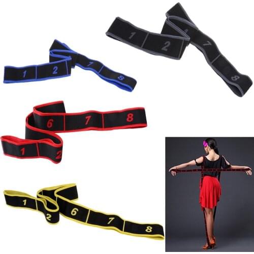 8 Loops Latin Dance Training Band Fitness Yoga Stretching Strap Workout Gym Resistance Bands Correction Fitness Equipment