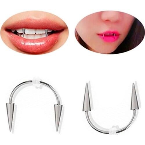 Fashion Goth Lips Ring Stainless Steel BCR Septum Piercing In mouth Ring Puncture Earrings Hoop Nose Ring Body Piercing Jewelry