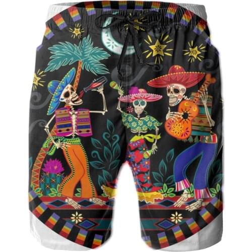 Mens Swimwear Swim Shorts Trunks Day Of The Dead Party Beach Board Shorts Swimming Swimsuits Mens Running Sports Surffing shorts