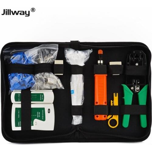 Jillway network tool repair kit LAN network cable tester crystal head coaxial crimping wiring tool for RJ45CAT5CAT6 installation