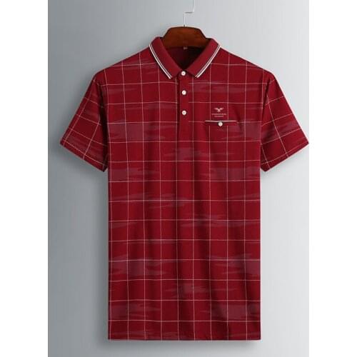 New Arrival Summer Youth Short Sleeve Fashion Casual Plaid Printing Knitted Men T Shirt Plus Size M-5XL 6XL 7XL 8XL