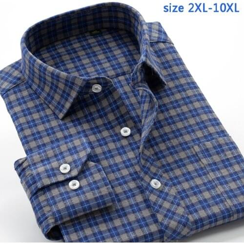 New arrival Plaid fashion spring autumn high qulatiy mens super large obese 10XL long-sleeve shirt plus size XXL -7XL8XL9XL10XL