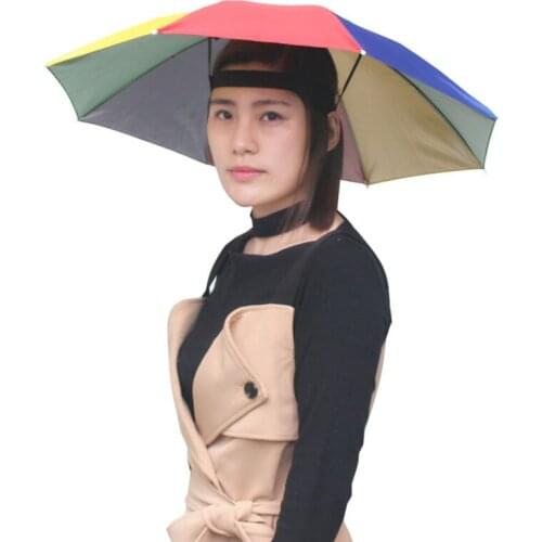 Portable Rain Umbrella Hat Camouflage Foldable Outdoor Pesca Sun Shade Waterproof Camping Fishing Headwear Cap Beach Head Hats