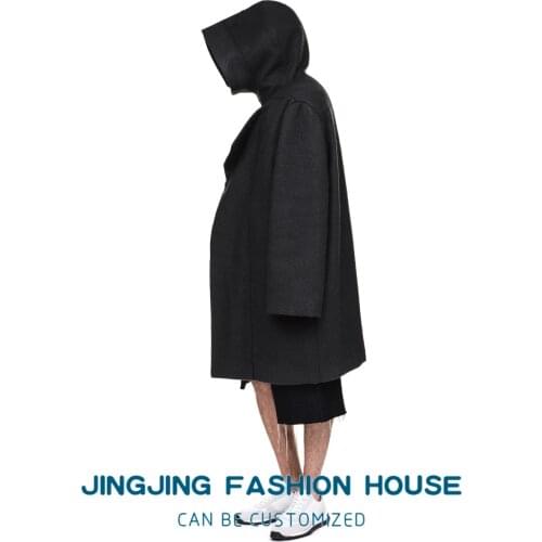 S-7XL!!2021 mens wool capsule hooded profiled coat street parkas keep warm