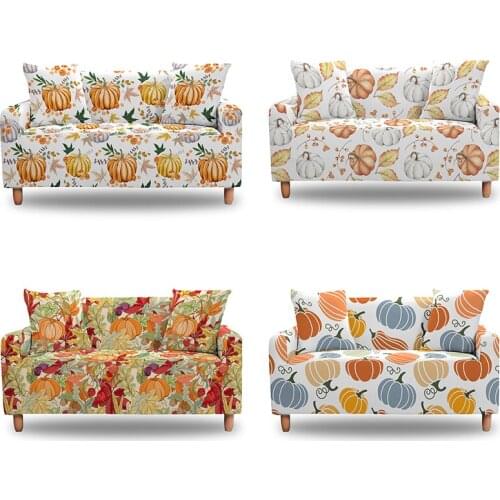 Cartoon Autumn Leaf Elastic Sofa Cover Stretch Couch Covers For Living Room Decor Dust-proof Slipcover 1/2/3/4 Seater