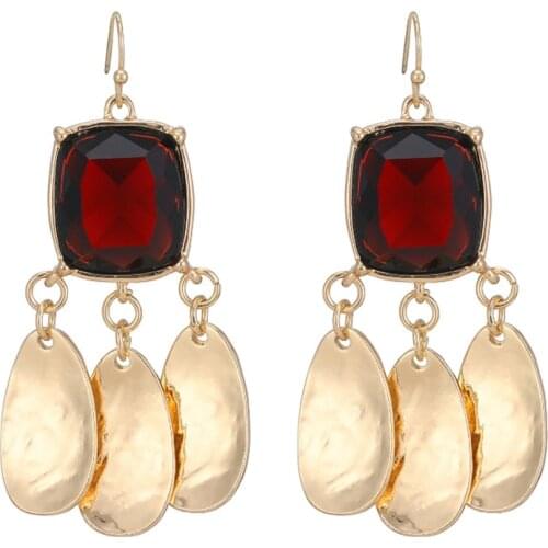 New 2021 Metal Crystal Drop Earrings Lady Girls Party Statement Jewelry Accessories