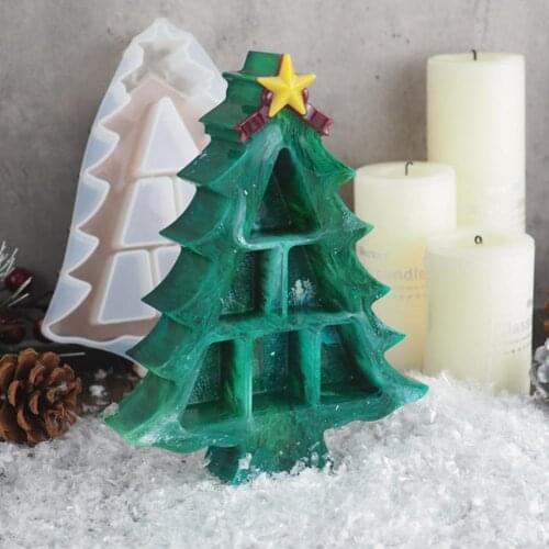 DIY Christmas Tree Crystal Silicone Jewelry Storage Gift Box Craft Decor Mold
