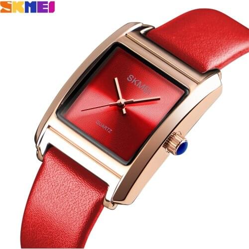 SKMEI Top Brand Luxury Leather Women Watch Fashion Casual Quartz Ladies Clock Waterproof Dress Female Wristwatch Montre Femme
