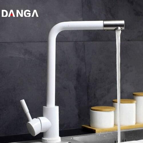 Kitchen Faucets Metal Water Tap Double Rotating Faucet Sink Tap Hot and Cold Mixer Basin Water Faucet High Curved Faucet
