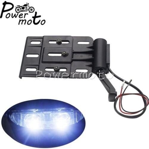 Motorcycle Telescopic Folding LED Light Side Mount License Plate Holder For Harley Dyna SuperLow XL883L XL1200C Sportster XL50