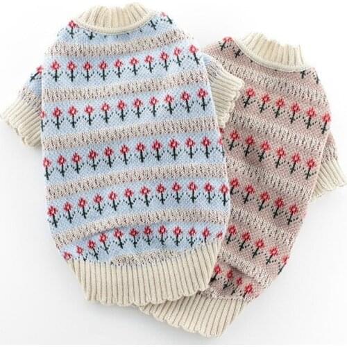 Warm Soft Knitted Clothes Autumn Winter Dog Sweaters for Small Medium Large Puppy Dogs Cats French Bulldog Teddy Chihuahua