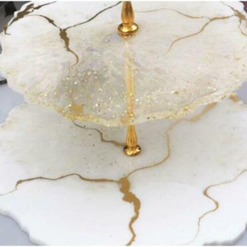 Three layer Irregular Fruit Disc Big Plate Resin Silicone Mold Oversized Tray Craft Mould GQ