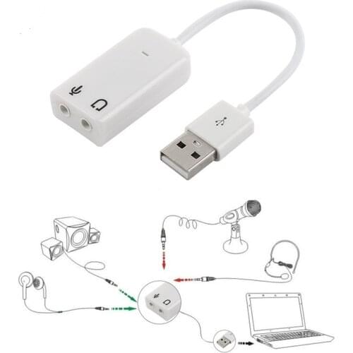 USB Sound Card Virtual 7.1 3D External USB Audio Adapter USB To Jack 3.5mm Earphone Micphone Sound Card for Laptop Notebook PC