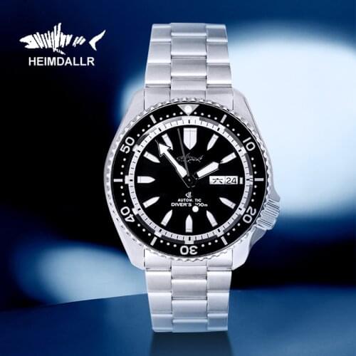 HEIMDALLR Sharkey SKX007 Vintage Diver Watch Mechanical Men Watches 200M Sapphire Luminous Dial NH36 Automatic Movement Luxury