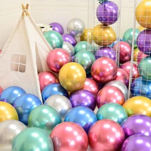 20pcs/lot 12inch Metallic Chrome Balloons Latex Air Helium Balloon Birthday Party Metallic Balloon Valentines Day Party Balloon