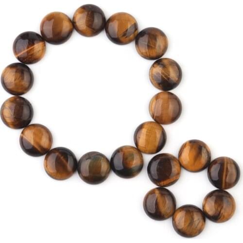 Xinyao 10pcs/lot 4mm 6mm 8mm 10mm 12mm 14mm 16mm 18mm Nature Stone Yellow Tiger Eye Cabochon for DIY Jewelry Findings