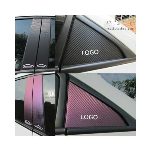 Carboon Fibre Window Middle Pillar Rear Triangle Protective Cover sticker For Chevrolet Cruze 2009 10 11 12 13 14 15ABB003