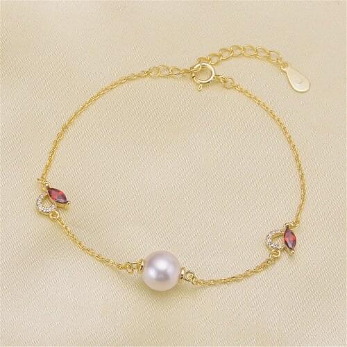DIY pearl accessories 925 silver pearl jade bracelet empty hold fashion bracelet holder