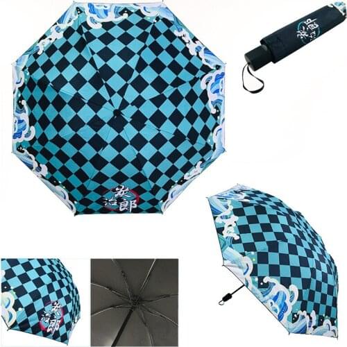 Cosplay Anime Demon Slayer Kimetsu No Yaiba New Umbrella Students Fashion High Quality Sunshade Folding Sunny Umbrella