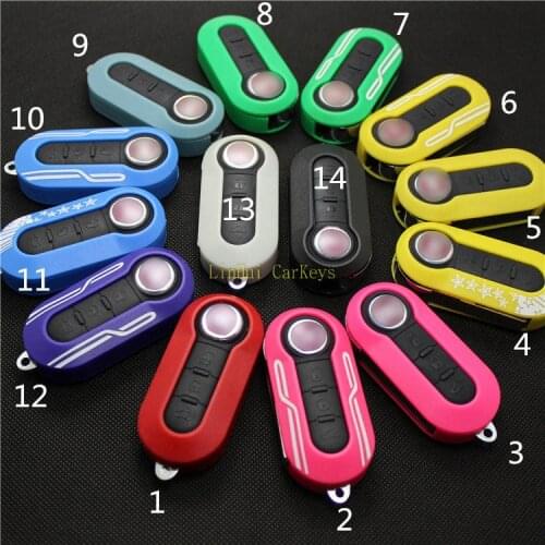 1PC PINECONE Key Case for FIAT 500 PANDA PUNTO BRAVO Car Key 3 Buttons Remote Key 14 Colors Blank Key Shell Cover
