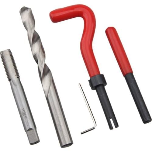 25PCS Car Pro Coil Drill Tool Metric Thread Repair Insert Kit M5x0.8 Helicoil Car Repair Tools Coarse Crowbar