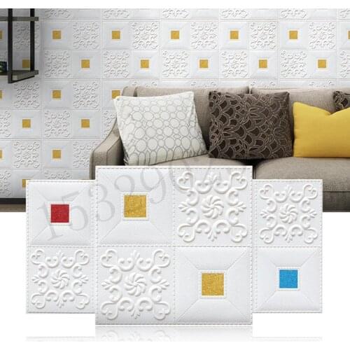 3D Foam Wall Panels Self Adhesive Ceiling Stickers Self-loading Roof Wallpaper Kid Room Home Office Decoration Foam Soft Package