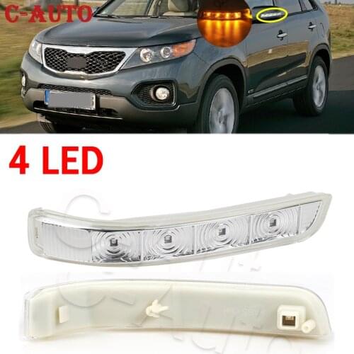 4 LED Turn Signal Light Rearview Side Mirror Lamp For Kia Sorento XM 2009 2010 2011 2012- 2014 87613-2P000-FC / 87623-2P000-FC