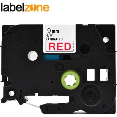9mm red on white tze222 Compatible Brother p-touch printers tze label Tape laminated ribbon Tze-222 tz222 tz-222 tze tz 222